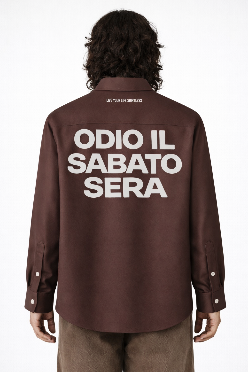 Camicia "Odio il sabato sera" Brown - Shirtless