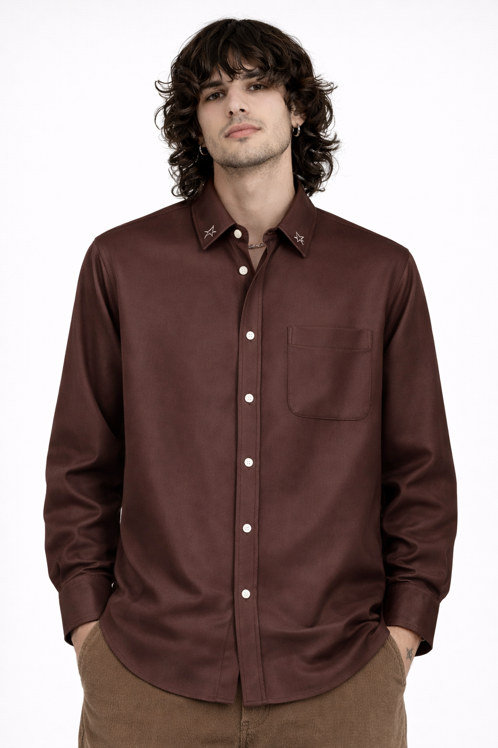 Camicia "Odio il sabato sera" Brown - Shirtless