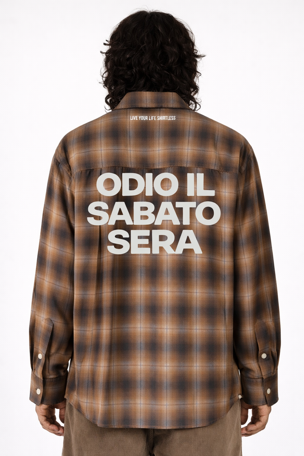 Camicia "Odio il sabato sera" tartan - Shirtless