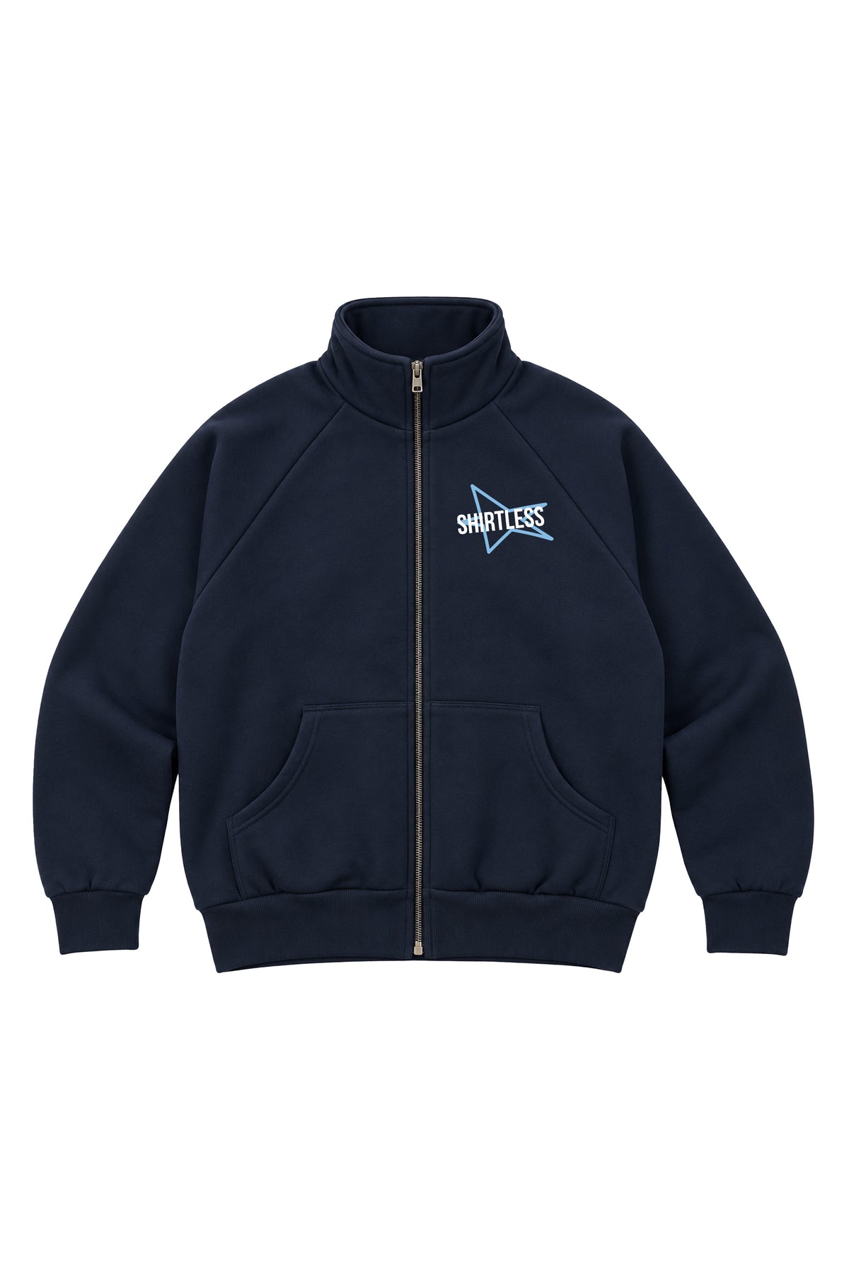 Jacket Full Zip Discolabirinto Blu Navy fronte