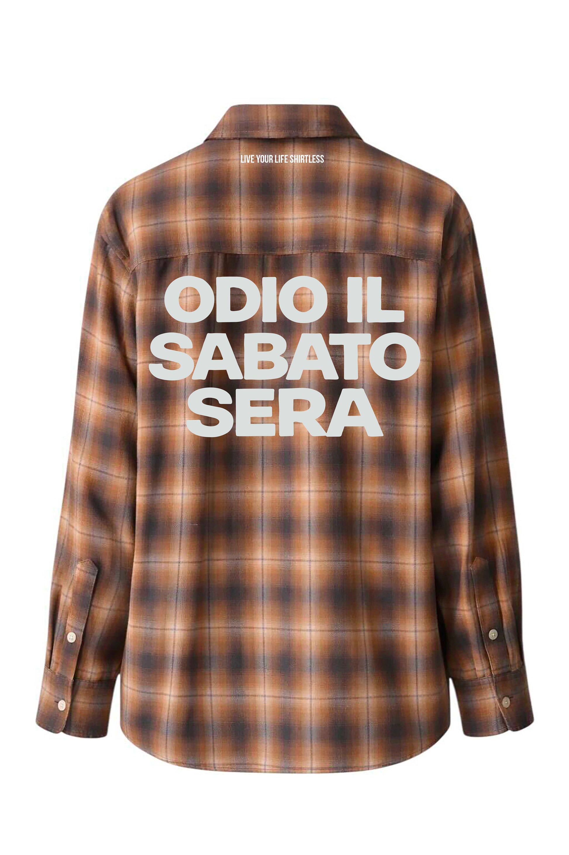 Camicia "Odio il sabato sera" tartan - Shirtless