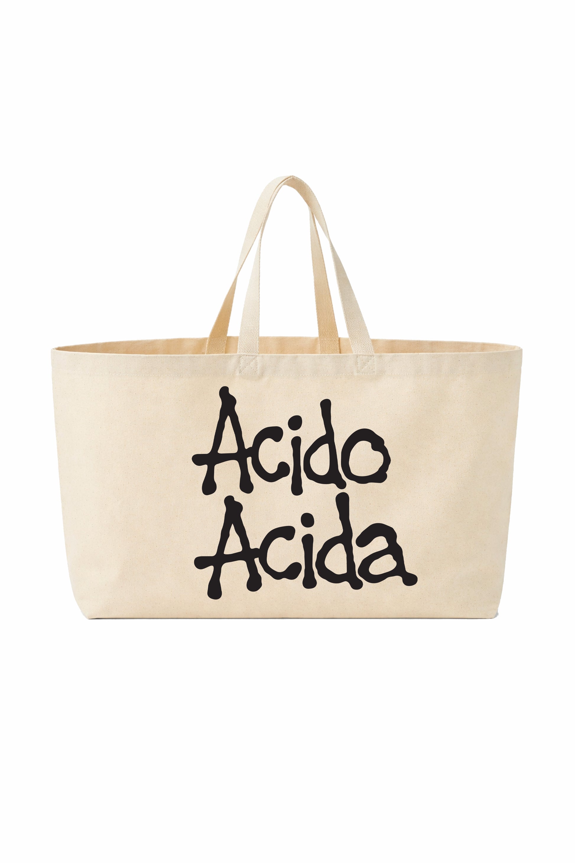 Oversized Canvas Tote Bag "Acido Acida" Natural - Shirtless