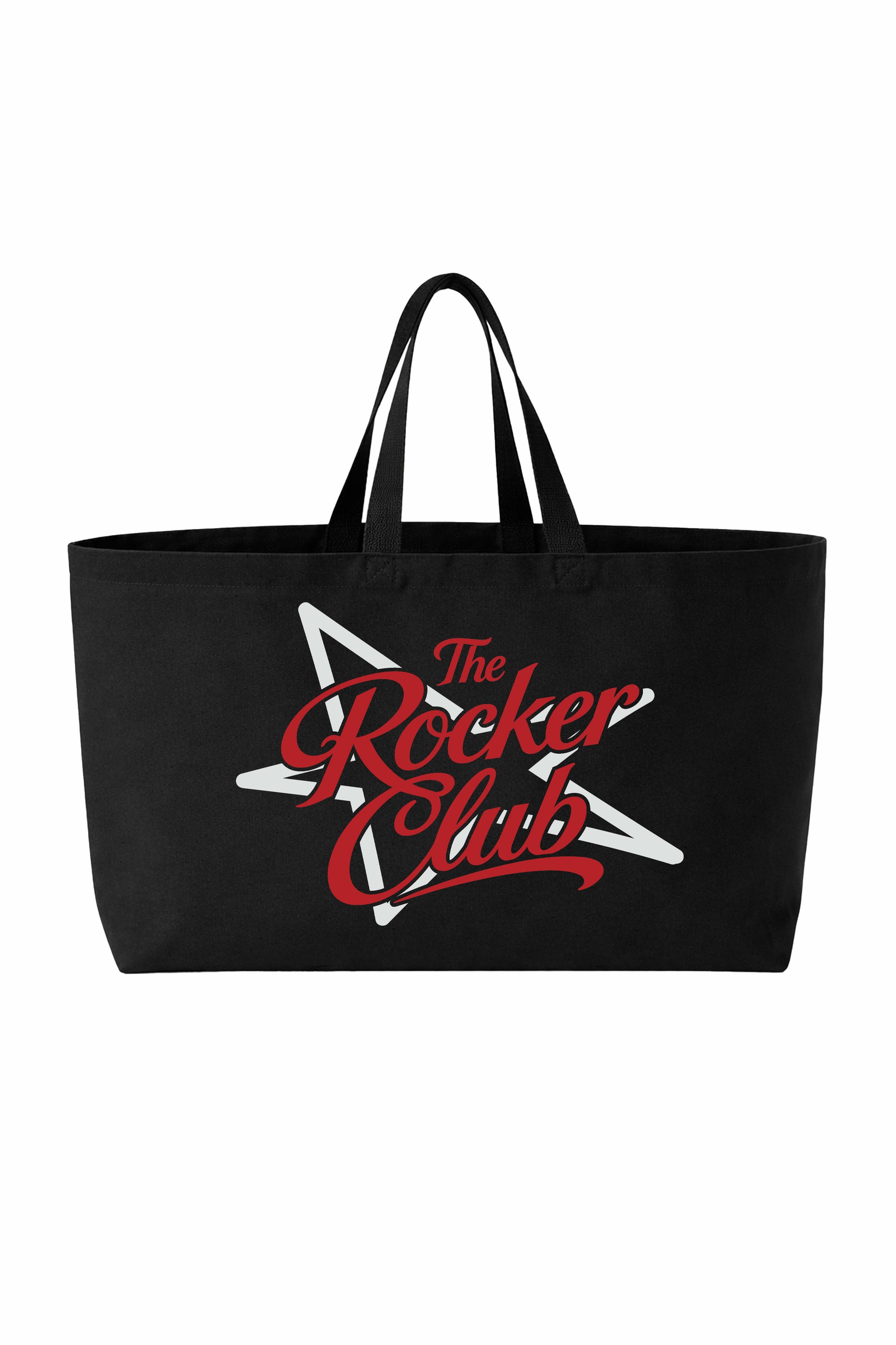 Oversized Canvas Tote Bag "The rocker club" Black - Shirtless