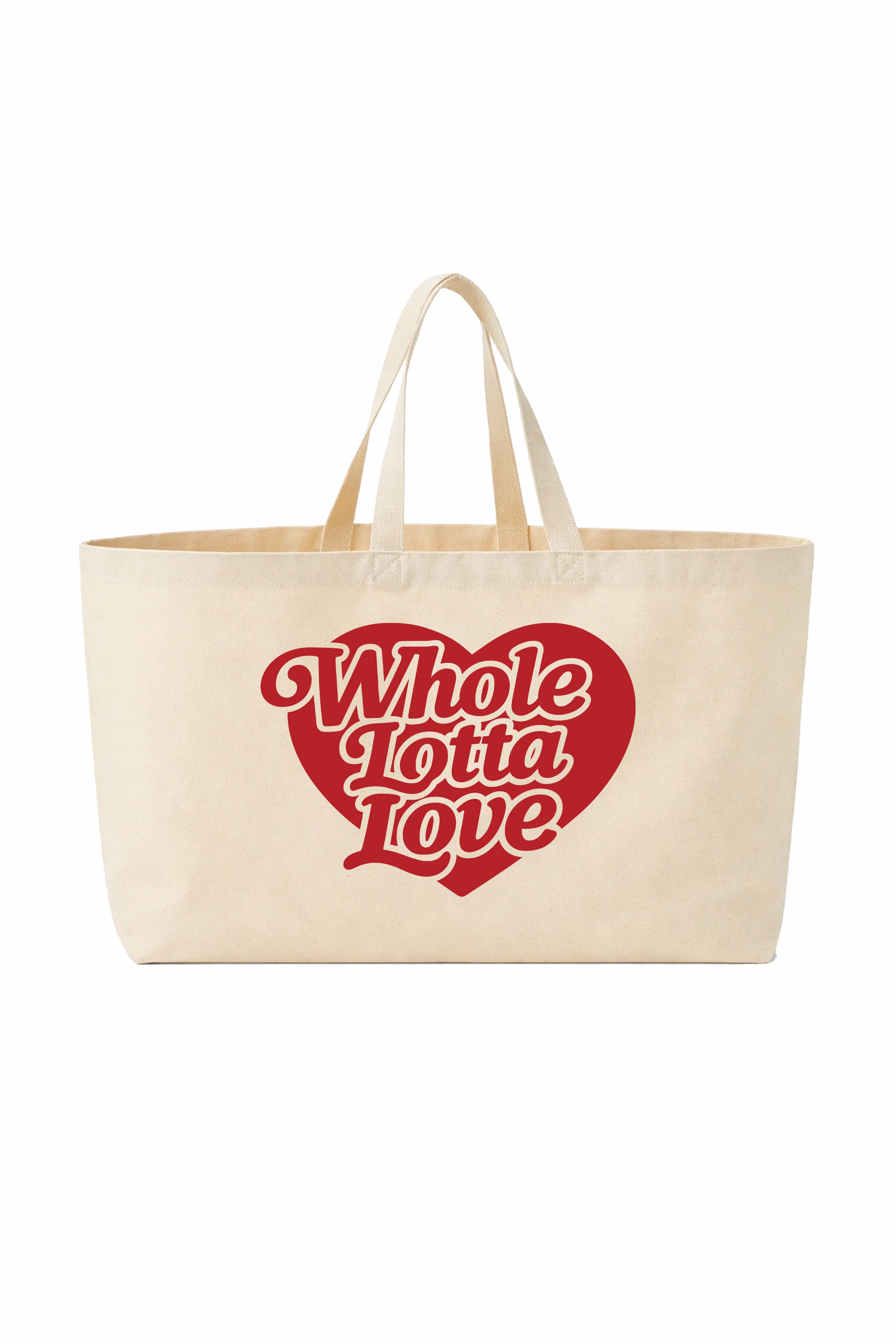 Oversized Canvas Tote Bag "Whole lotta love" Natural - Shirtless