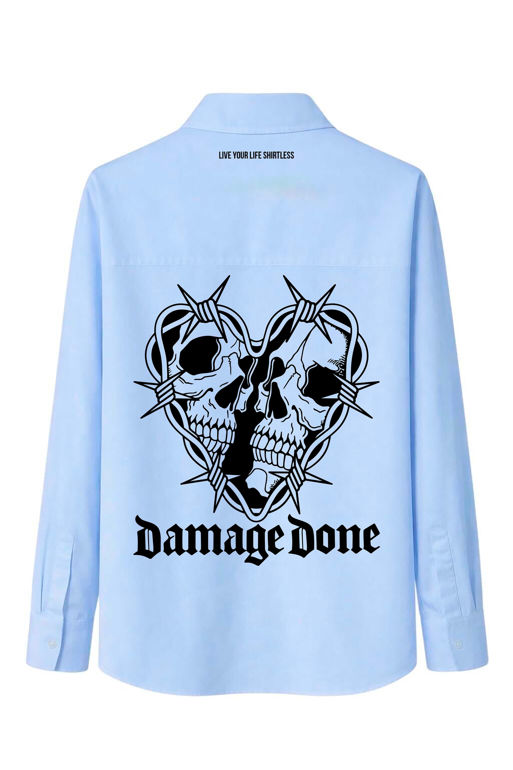 Camicia "Damage done" celeste - Shirtless