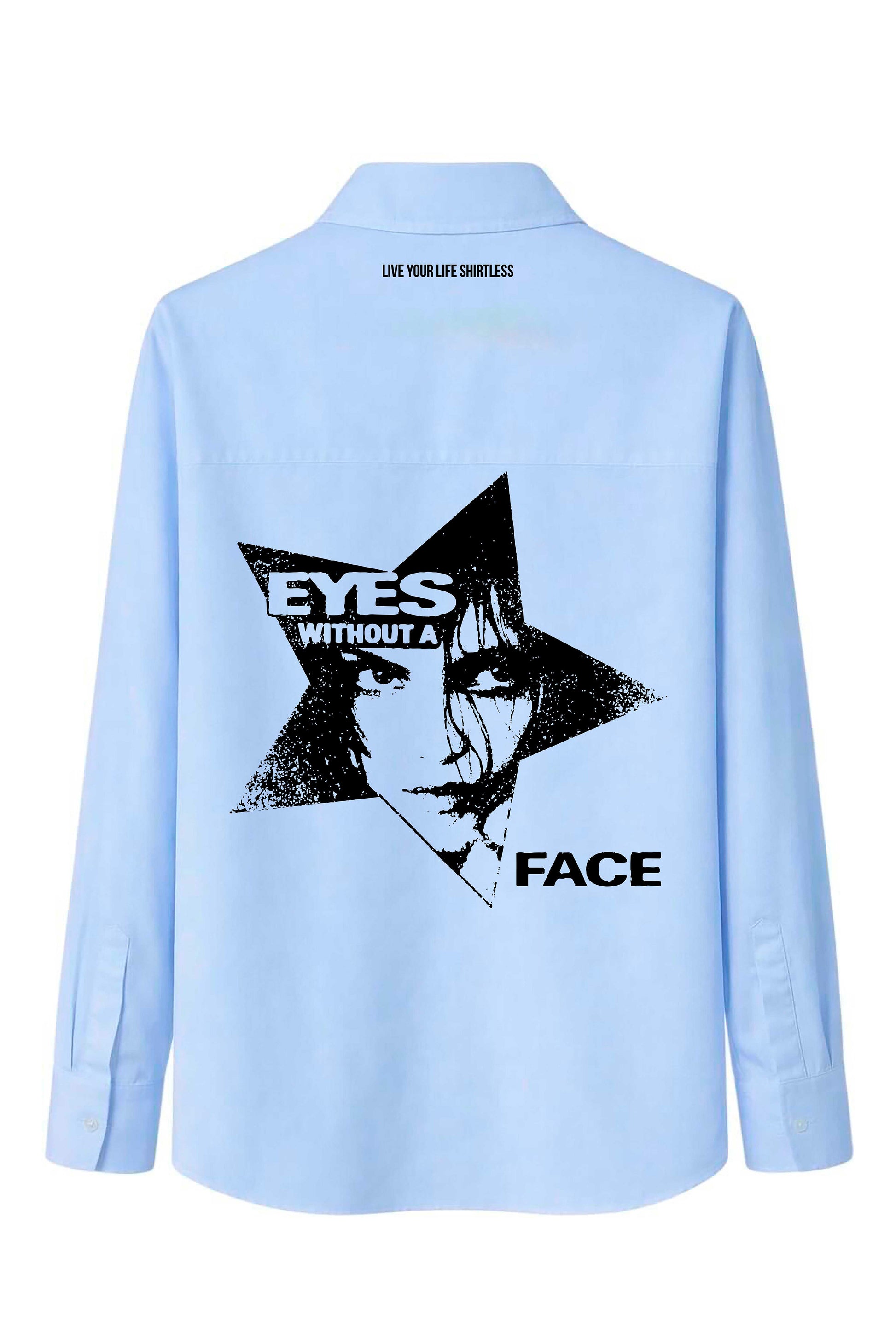 Camicia "Eyes without a face" celeste - Shirtless